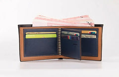 Men's Bifold Leather Credit ID Card Holder Wallet Billfold Purse Puce Gaia