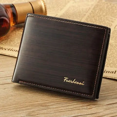 Men's Bifold Leather Credit ID Card Holder Wallet Billfold Purse Puce Gaia