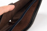 Men's Bifold Leather Credit ID Card Holder Wallet Billfold Purse Puce Gaia