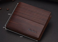 Men's Bifold Leather Credit ID Card Holder Wallet Billfold Purse Puce Gaia