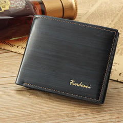 Men's Bifold Leather Credit ID Card Holder Wallet Billfold Purse Puce Gaia