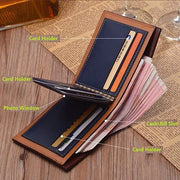 Men's Bifold Leather Credit ID Card Holder Wallet Billfold Purse Puce Gaia