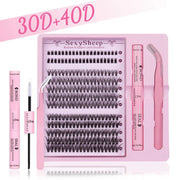 Eyelash Clusters Kit Fluffy Individual Eyelash Extensions With Lower Lash DIY Lash Extension Kit Lash Bond and Seal HASHTAG