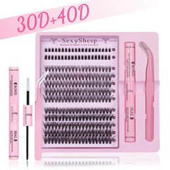 Eyelash Clusters Kit Fluffy Individual Eyelash Extensions With Lower Lash DIY Lash Extension Kit Lash Bond and Seal HASHTAG