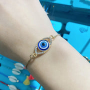 Hollow Devil Eye Point Diamond Adjustable Chain Bracelet HASHTAG