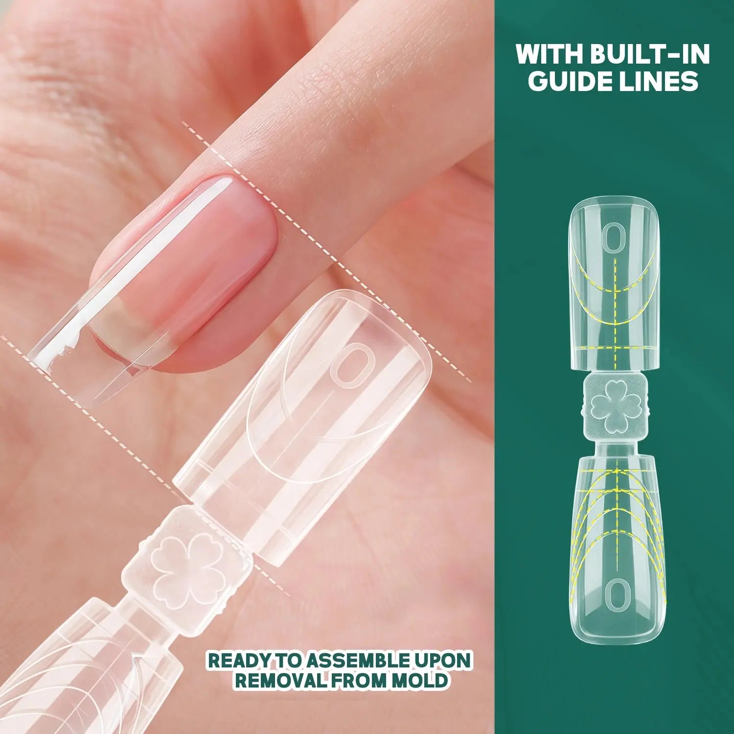 Nailpop 150 pcs Double Ended Nail Dual Forms Square Coffin Shape Extension 15 Sizes Professional Salon Quality Nail Art Tools HASHTAG