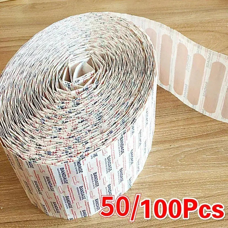 100Pcs Waterproof Breathable Cushion Adhesive Plaster Wound Hemostasis Sticker Band First Aid  Medical Gauze HASHTAG