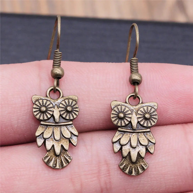 Retro Minimalist Handmade Owl Earrings HASHTAG