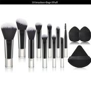 10 black mini Makeup brush Travel Portable Makeup Tool Makeup Puff - Palm Brush Professional Makeup tool set HASHTAG
