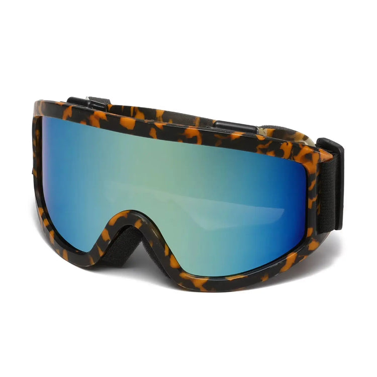 Large Frame Ski Goggles with Colorful Lens Anti-Collision Anti-Glare Lens Outdoor Sport Snow Snowboard for Snowboarding Skiing