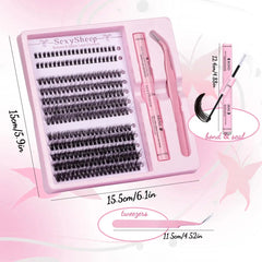 Eyelash Clusters Kit Fluffy Individual Eyelash Extensions With Lower Lash DIY Lash Extension Kit Lash Bond and Seal HASHTAG