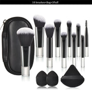 10 black mini Makeup brush Travel Portable Makeup Tool Makeup Puff - Palm Brush Professional Makeup tool set HASHTAG