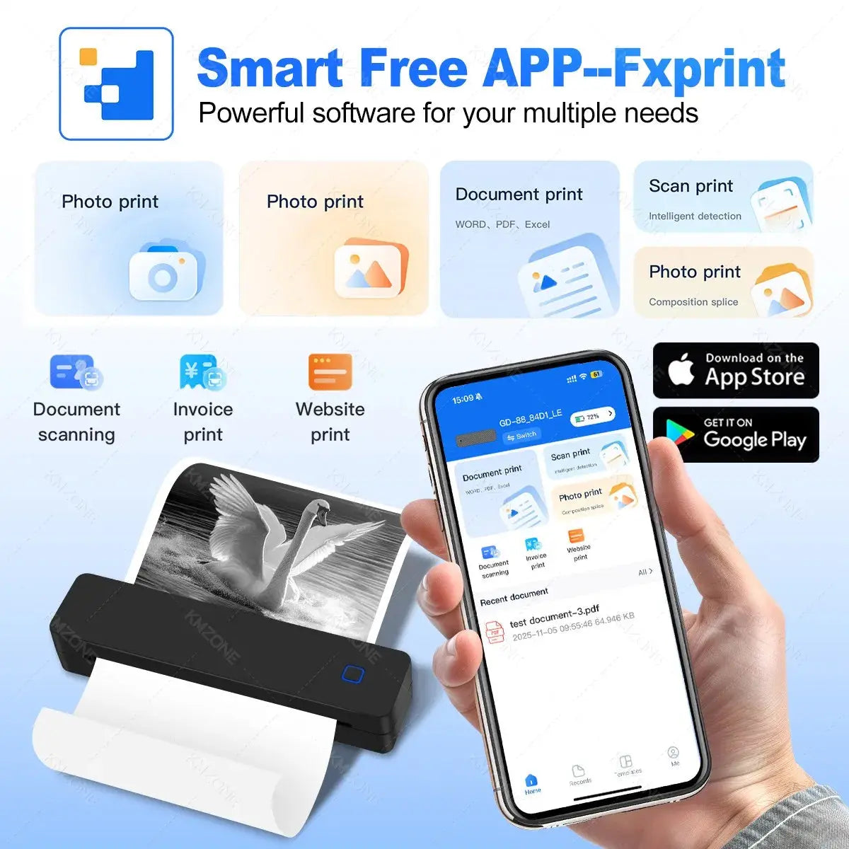 Stampante termica Bluetooth A4 che supporta i formati 2"/3"/4"/A4 - My Hashtag Shop
