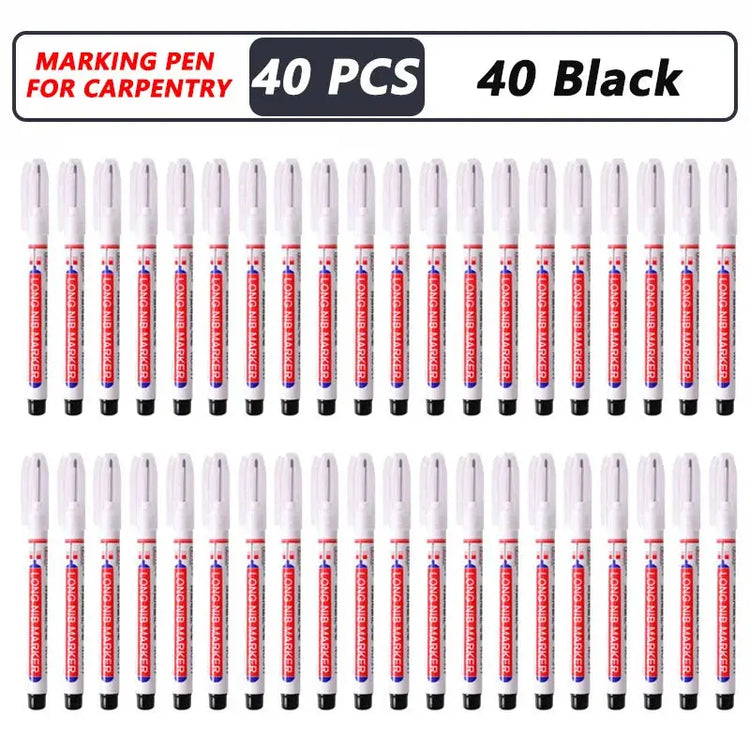 1-40PCS 20mm Deep Hole Long Nib Head Markers For Metal Perforating Pen Waterproof Bathroom Woodworking Decoration Multi-Purpose - My Hashtag Shop