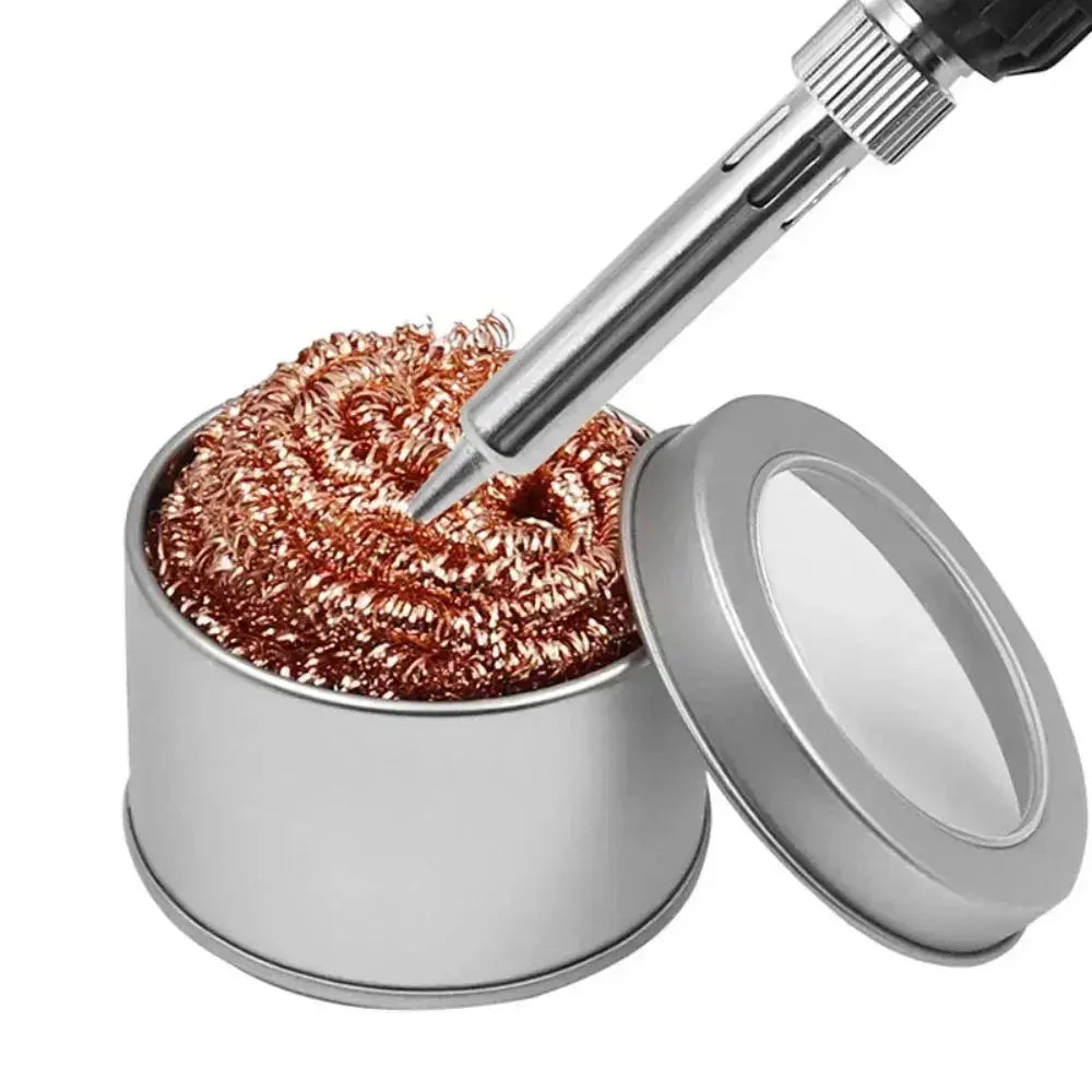 Cleaning Ball Desoldering Soldering Iron Mesh Filter Cleaning Nozzle Tip Copper Wire Cleaner Ball Metal Dross Box Clean Ball HASHTAG