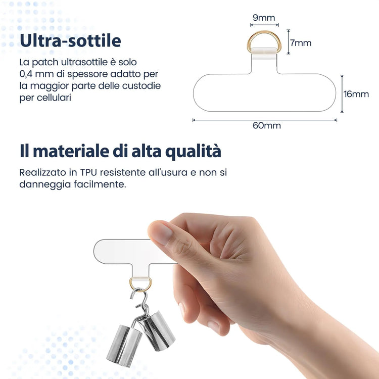 Cordino per cellulare*1, toppa universale*2, adatto a tutti gli smartphone - My Hashtag Shop