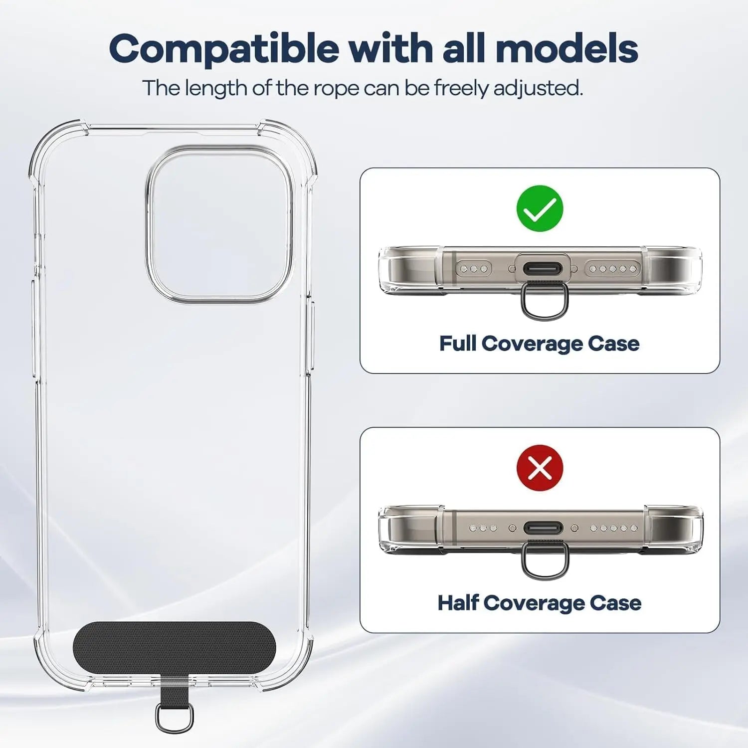 Cordino per cellulare*1, toppa universale*2, adatto a tutti gli smartphone - My Hashtag Shop