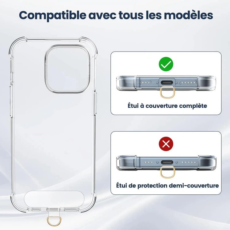 Cordino per cellulare*1, toppa universale*2, adatto a tutti gli smartphone HASHTAG