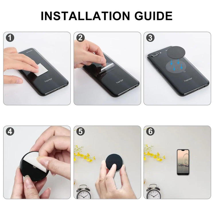 Supporto magnetico per cellulare per auto, (2 pezzi) Magnete per auto Telefono cellulare 4 piastre in metallo Supporto magnetico per auto universale per iPhone Samsung Huawei GPS (nero) - My Hashtag Shop