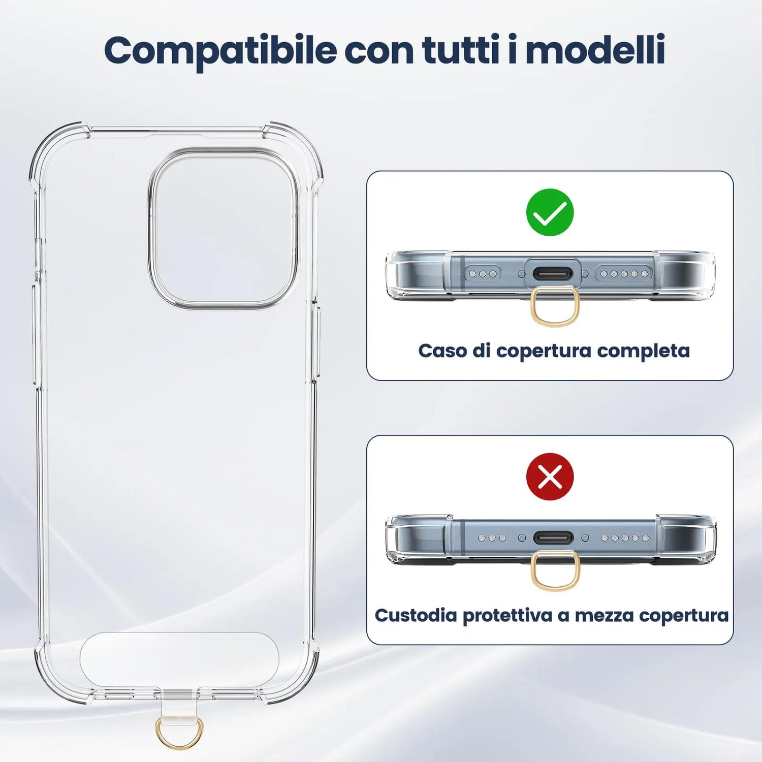 Cordino per cellulare*1, toppa universale*2, adatto a tutti gli smartphone - My Hashtag Shop
