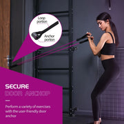 High Quality Latex Resistance Band With Big Handles And Door Anchor, Exercise Bands, Workout Bands, Suitable For Fitness Strength Training, Yoga, Pilates, Home Gym HASHTAG