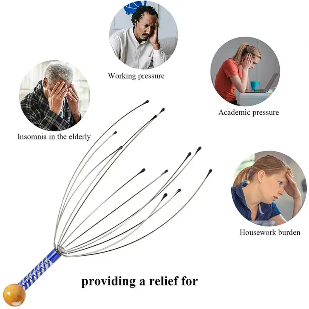 Massaggiatore per la testa a forma di polpo, sollievo rilassante dal cuoio - My Hashtag Shop