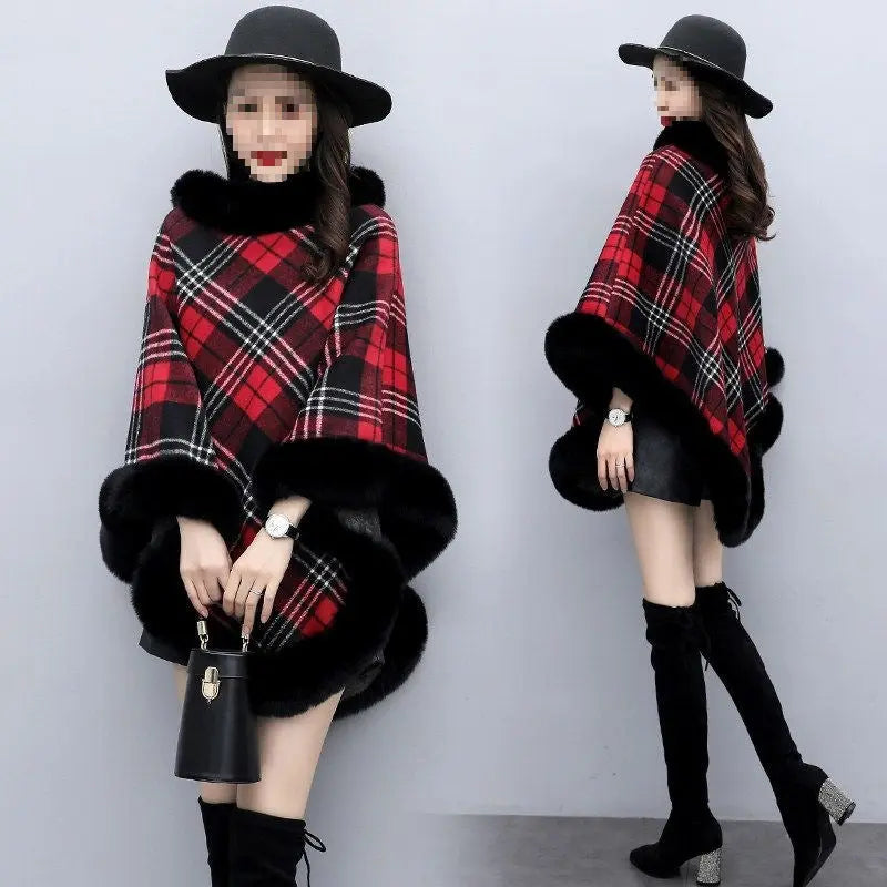 Leopard-print Thickened Velvet Oversized Cloak HASHTAG