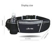 Luan Miao Sports Waist Pack - Black & White, Waterproof Polyester, Adjustable Strap, Multi-Pocket Design for Running, Hiking, and Fitness, Outdoor Gear | Adjustable Waist Pack | Durable Zipper Closure, Running Gear HASHTAG