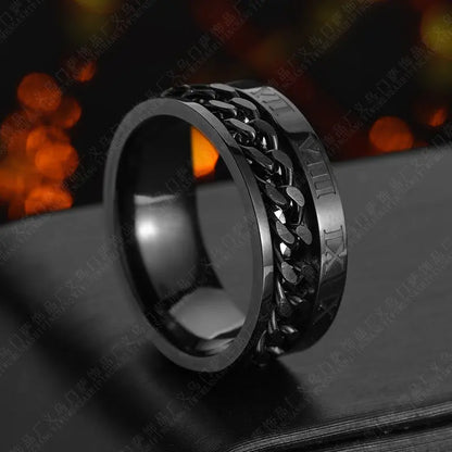 Roman Letter Rotatable Chain Rings Men Digital Titanium Steel RingFor Couple Alta Qualità Multifunctional Bottle Opener Ring Spinner Jewelry Punk Gifts AliExpress