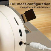 Comfortable all ear wireless earphones Type-C charging connection, wireless support for calls, memory card for MP3, audio cable for wired computer earphones HASHTAG