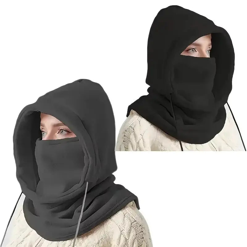 Unisex Winter Balaclava Knit Hood - Windproof Mask with Drawstring, Motorcycle Riding Headgea Warm Knitted Cap Cold Weather - HASHTAG