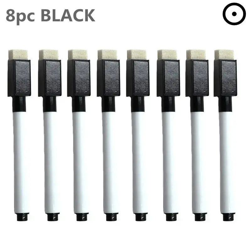 8PC Magnetic Colorful Whiteboard Pen Black White Board Markers Built In Eraser School Supply children&