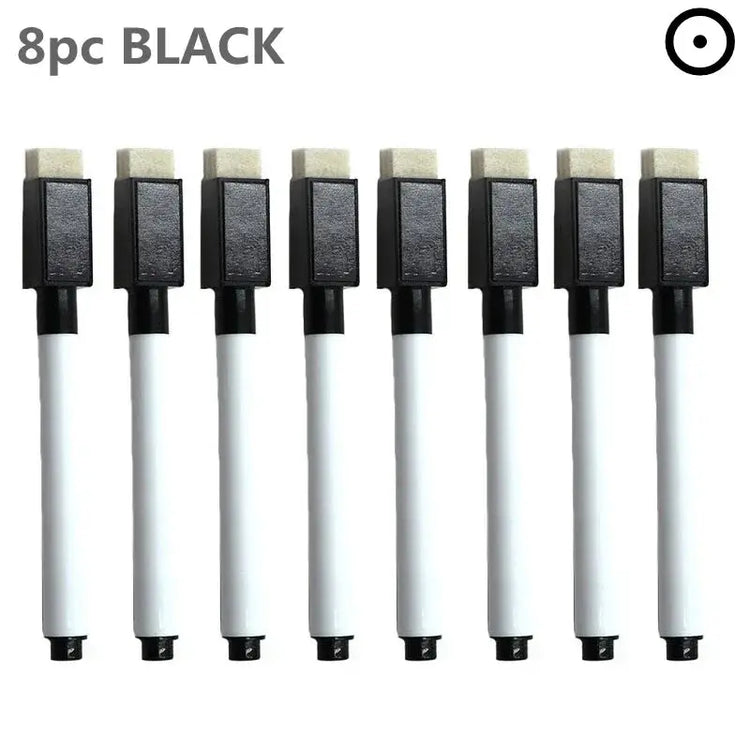 8PC Magnetic Colorful Whiteboard Pen Black White Board Markers Built In Eraser School Supply children&