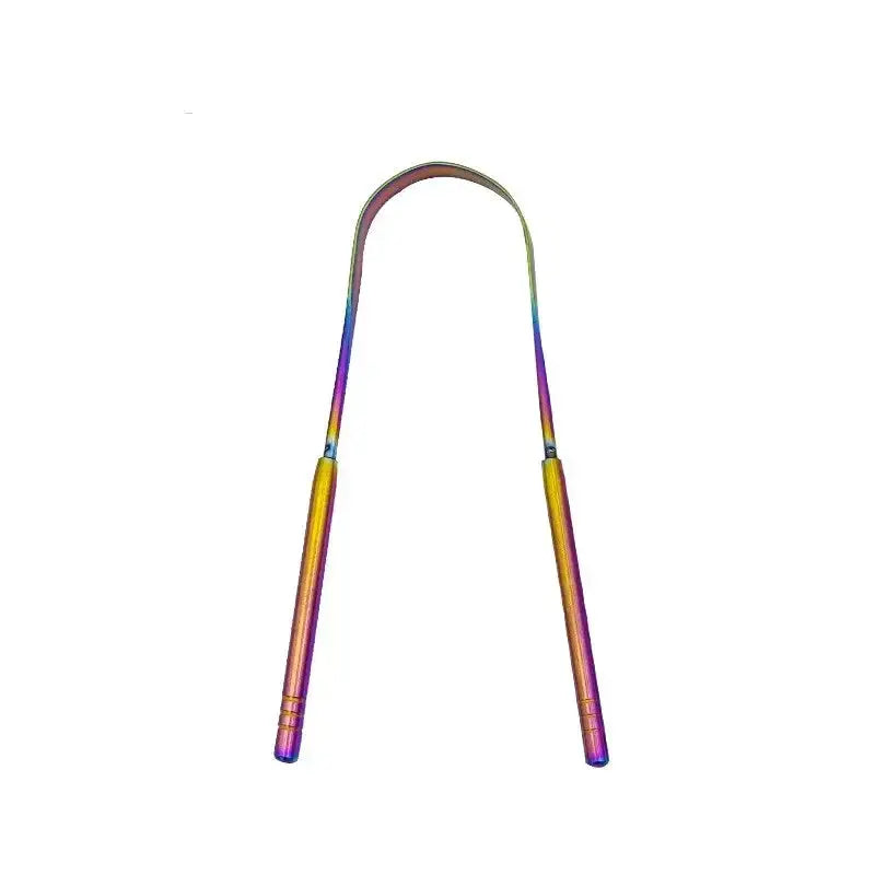 3pcs Stainless Steel Tongue Scraper U-shaped Metal Fresh Breath Cleaning Coated Tongue Toothbrush Oral Hygiene Care Tools HASHTAG