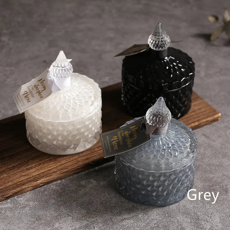 Creative aromatherapy soy wax glass candle with button top lid. Liebe - Making Life Easier