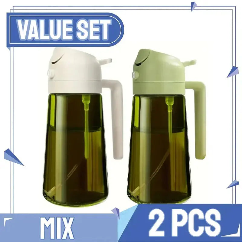 2in1 Kitchen Spray Oil Dispenser Oil Sprayer Polisher Or Only Brush Spray for Air Fryer Salad Grilling Roasting Cooking Kitchen HASHTAG