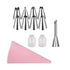 Silicone Piping Bags and Tips Set Cake DIY Decorating Kit with Stainless Steel Nozzle Reusable Silicone Pastry Baking Tool