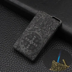 Constantine Relief Ultra Thin Retro Grinding Wheel Lighter Metal Jet Flame Inflatable Lighter Cigarette Accessories Men's Gift HASHTAG BAR TABACCHI