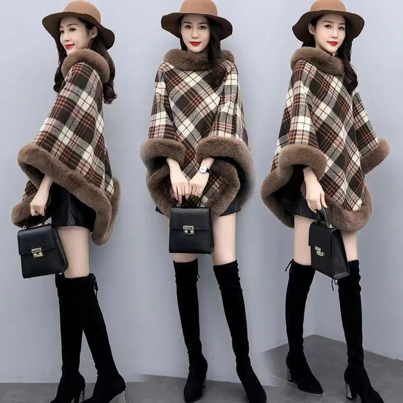 Leopard-print Thickened Velvet Oversized Cloak HASHTAG