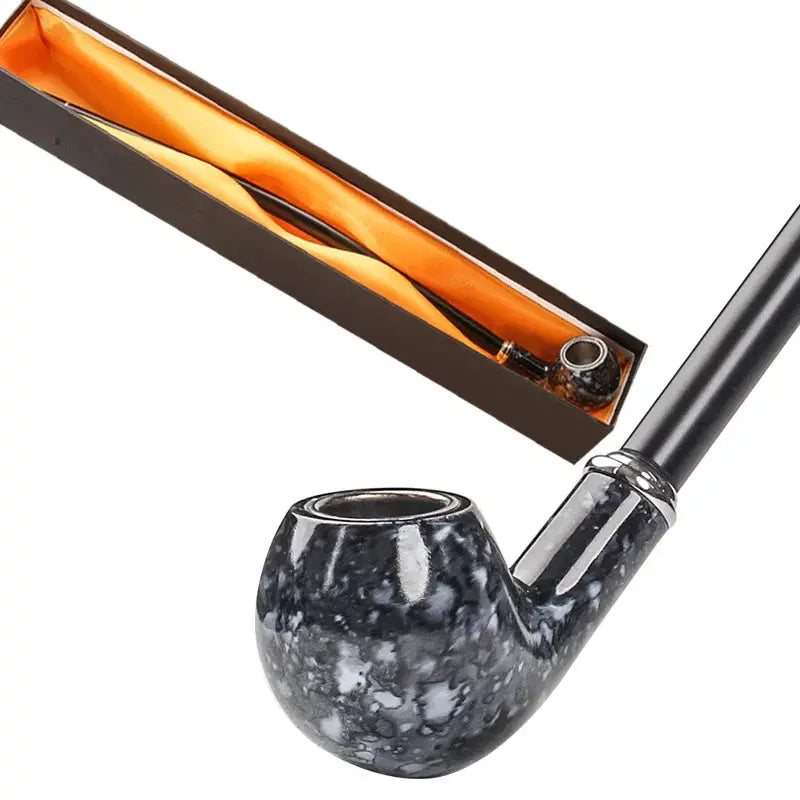 Long Smoking Tobacco Pipe with Filter 41CM Wooden Resin Removable Washable Long Bent Rod Churchwarden Tobacco Smoking Pipe Gift - HASHTAG