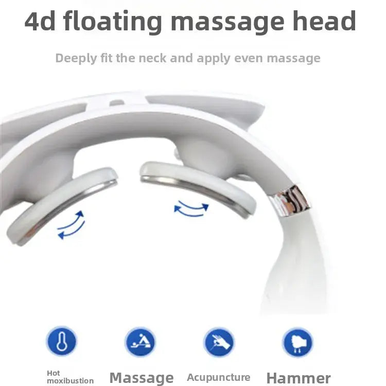Intelligent Cervical Massager Pulse Multi-manipulation Neck Massager Charging Cervical Spine Four Heads - HASHTAG