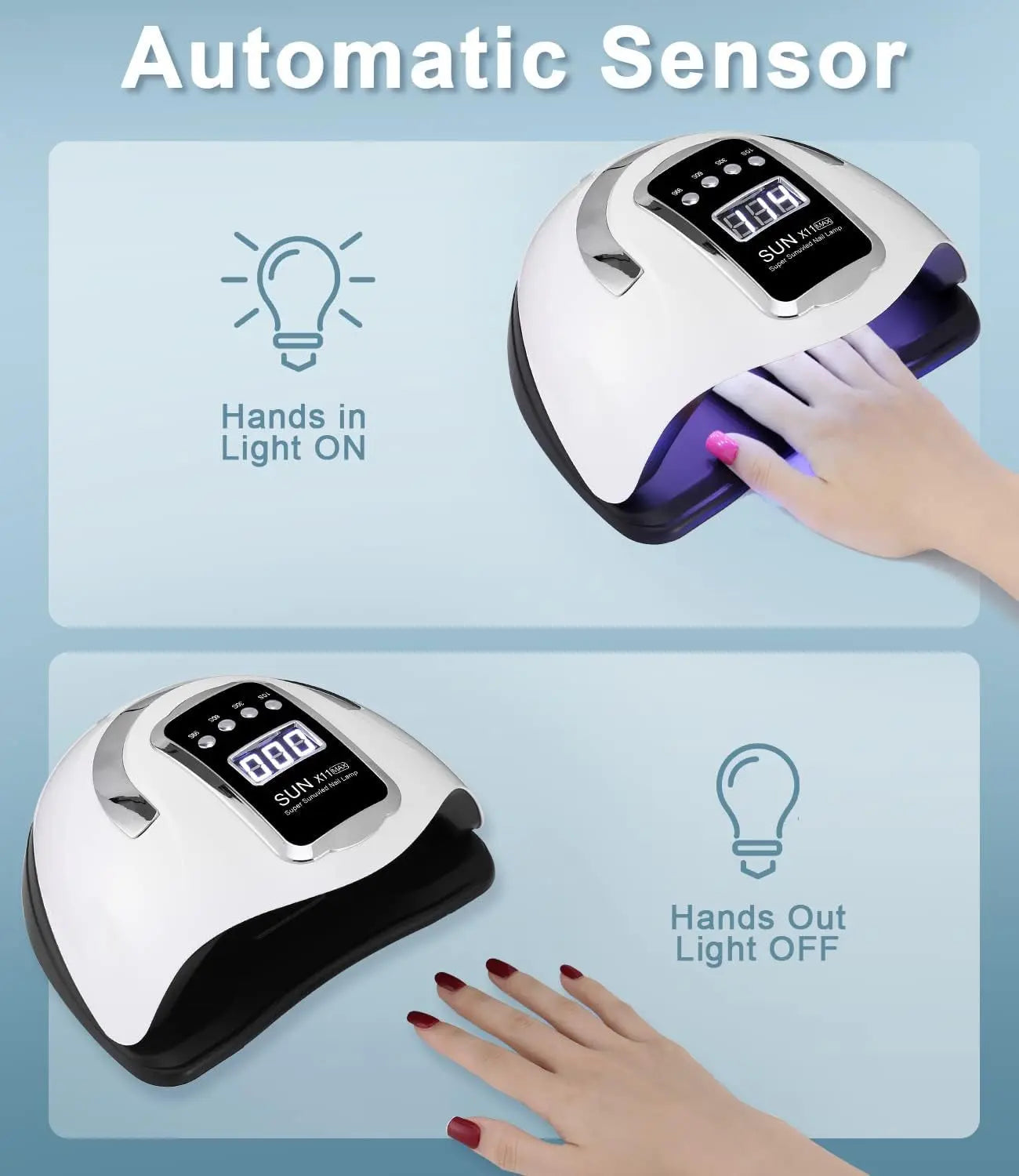 Lampada UV LED Unghie, 280W Professionale 66 Sfere Di Lampada a Leds, Semipermanente Curare Rapidamente Pedicure Fornetto per Tutti I Smalti, Automatico Sensore per Manicure a Casa E in Salone