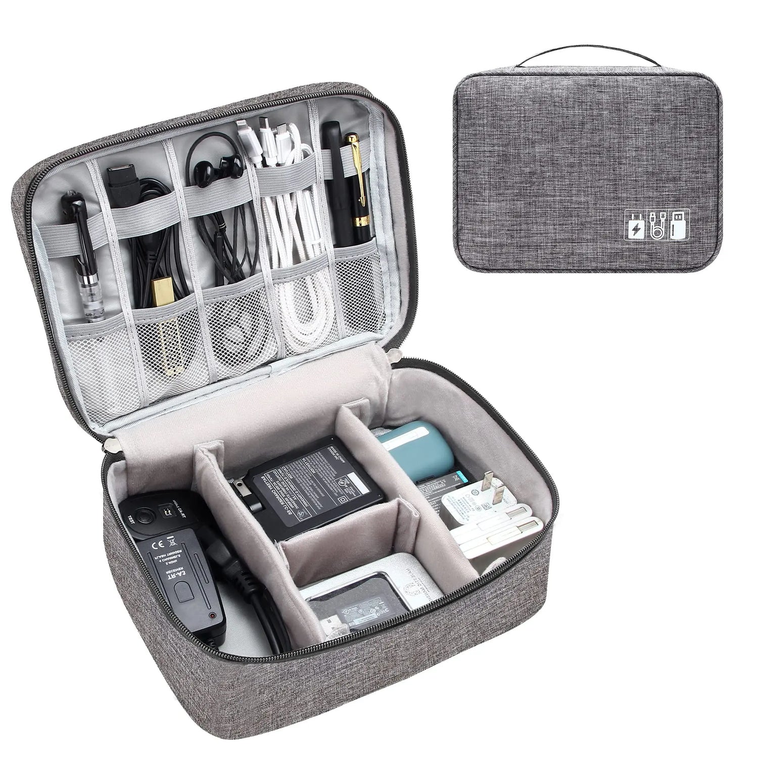 Electronics Organizer Travel Cable Organizer Bag Waterproof Portable Digital Storage Bag Electronic Accessories Case Cable Charger Organizer Case HASHTAG