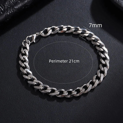 New Trendy Cuban Chain Men Bracelet Classic Stainless Steel 3/5/7/9mm Width Chain Bracelet For Men Women Jewelry Gift HASHTAG