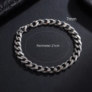 New Trendy Cuban Chain Men Bracelet Classic Stainless Steel 3/5/7/9mm Width Chain Bracelet For Men Women Jewelry Gift HASHTAG