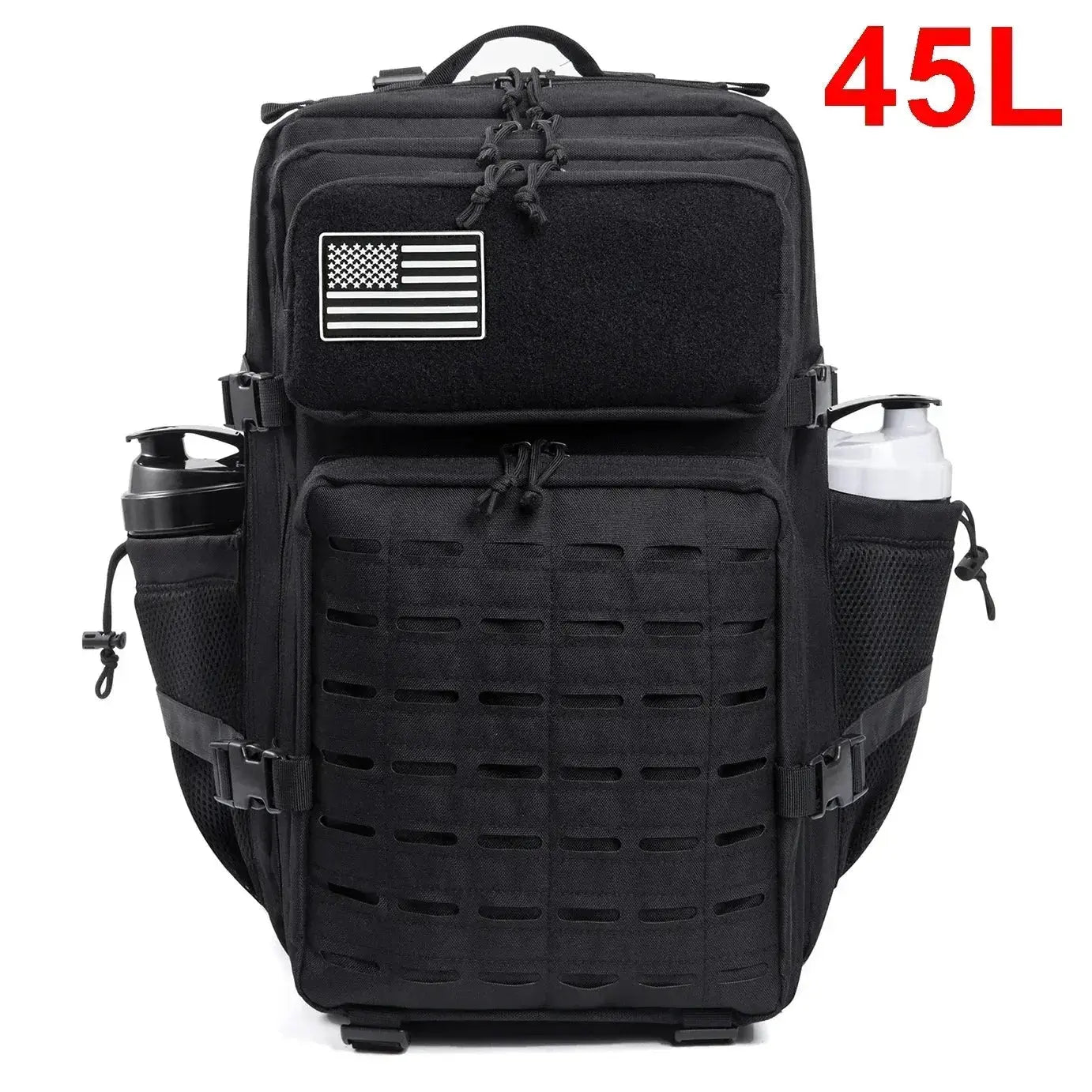 25L/45L Tactical Backpack for Men and Women Outdoor Survival Bug Out Bag Small School Rucksack Hking with Bottle Holder HASHTAG