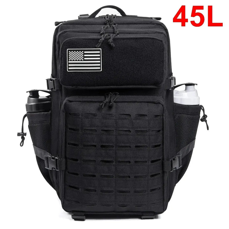25L/45L Tactical Backpack for Men and Women Outdoor Survival Bug Out Bag Small School Rucksack Hking with Bottle Holder HASHTAG