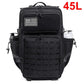 25L/45L Tactical Backpack for Men and Women Outdoor Survival Bug Out Bag Small School Rucksack Hking with Bottle Holder HASHTAG