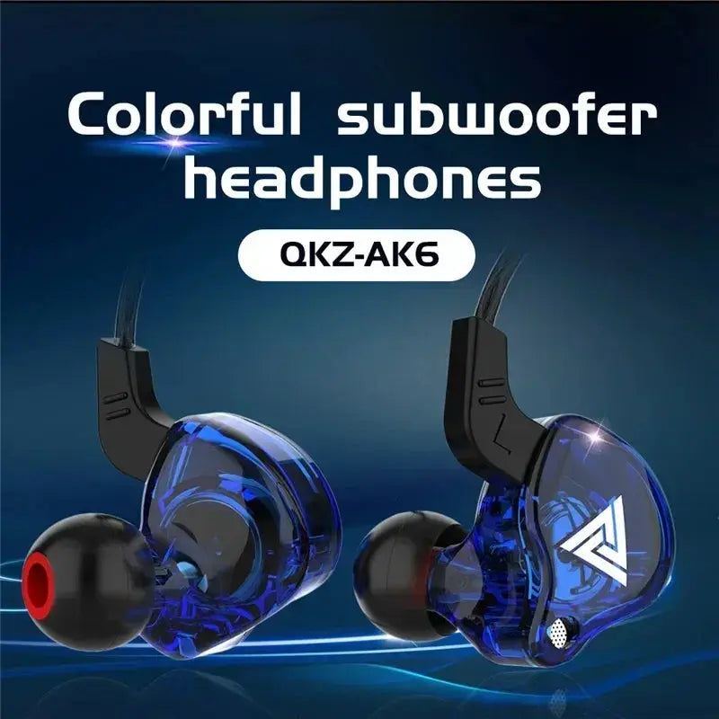 3.5MM Headset Music Earbuds In Ear With Mic Original QKZ AK6 Copper Driver HiFi Wired Earphone Race Sport Headphone Bass Stereo - HASHTAG