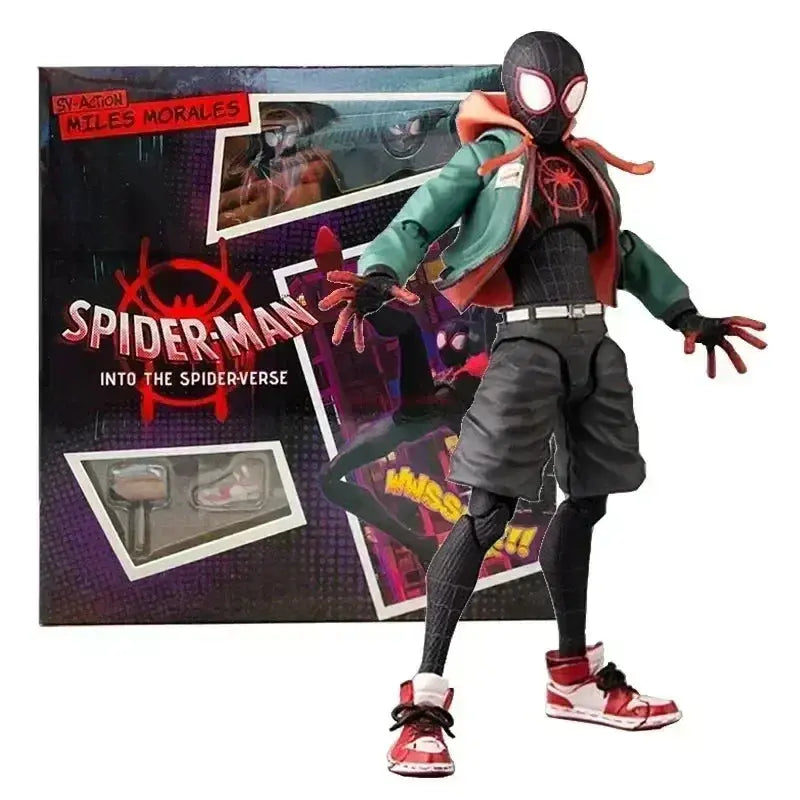 Spiderman Gwen Peter Action Figure Anime Spider-Verse Collection Sentinel Miles Morales Figures Children&